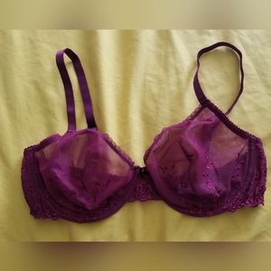 36D Apt. 9 Burgundy Lace Balconette Bra